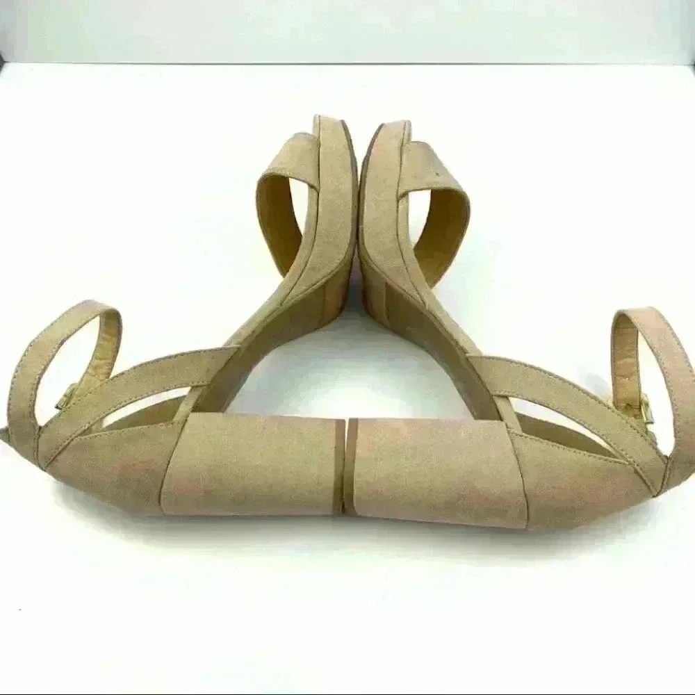CL by Chinese Laundry heels sz 8.5 39 beige chunky y2K 90s vintage